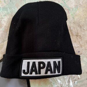 Japan Black Beanie Hat Adult Acrylic Polyester